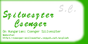 szilveszter csenger business card